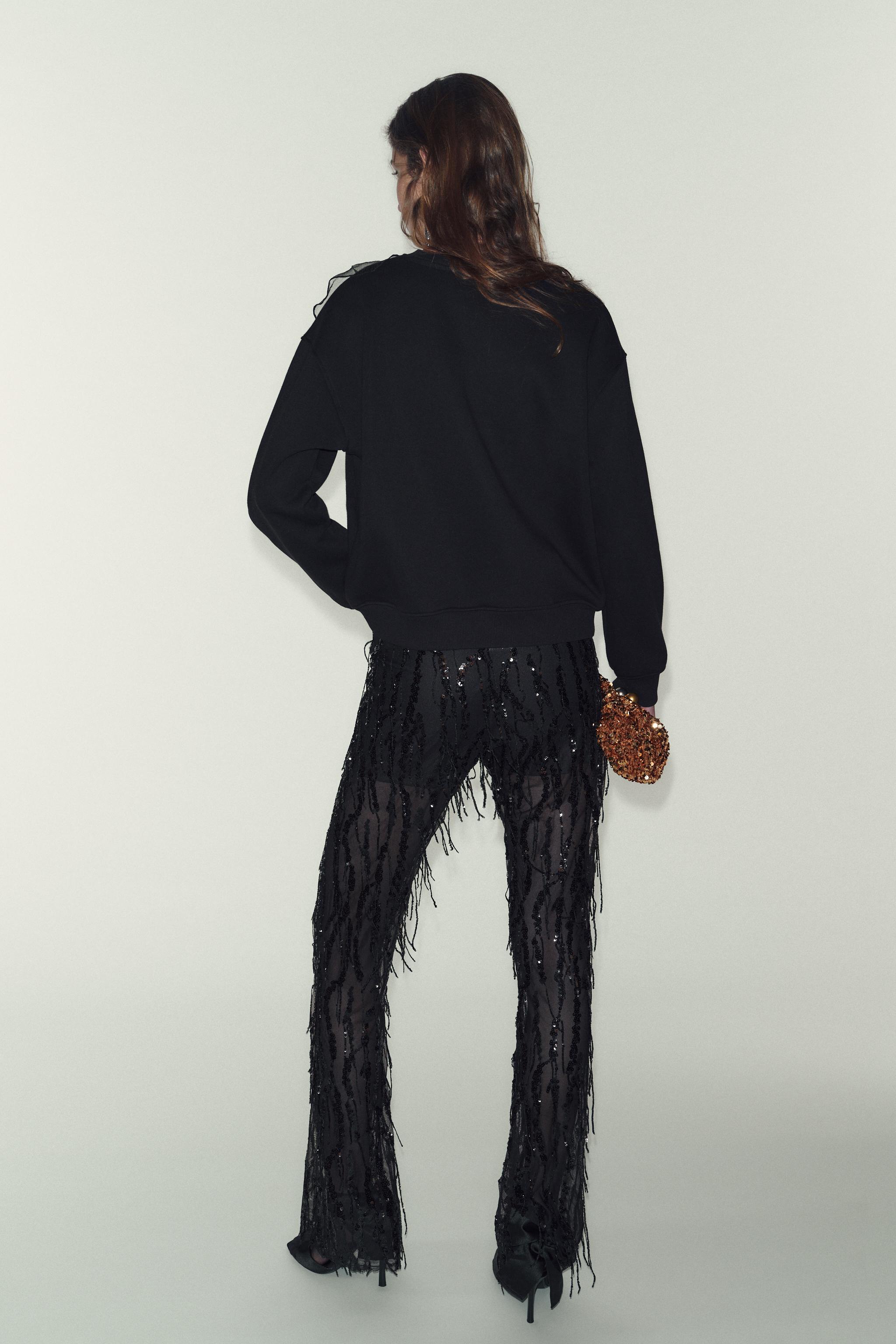 ORGANZA FLOWER SWEATSHIRT